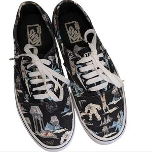 Vans Star Wars The Dark Side Planet Hoth Black and White Sneakers Mens 8